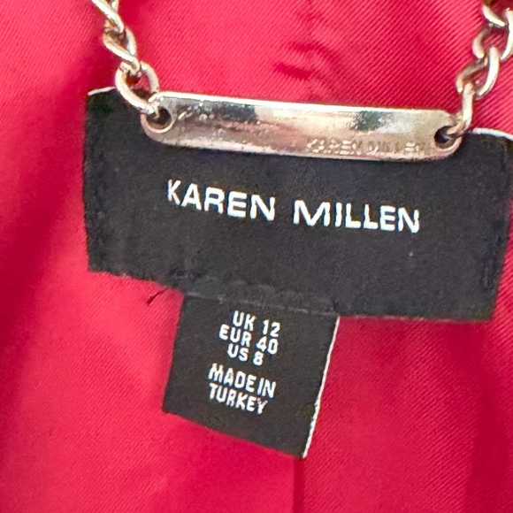 Karen Millen Italian Wool Red Wine Coat - Picture 9 of 9